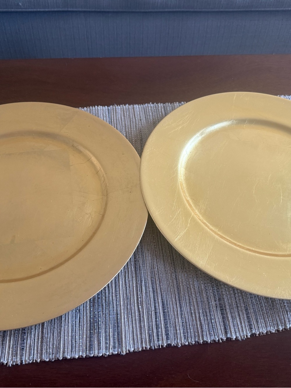 2 Gold Dinner Charger Plate - Home Dining